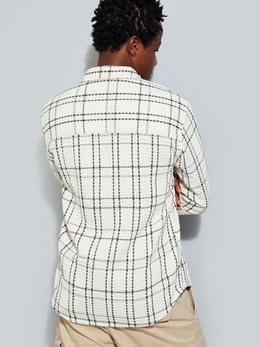 Image of Max Men's Cotton URB N Regular Fit Checked Casual Shirt