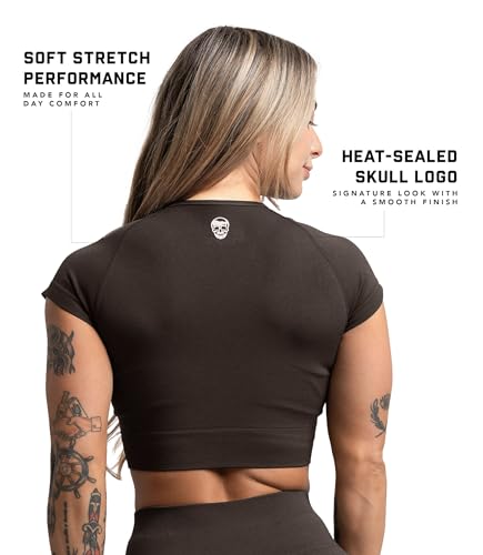 Image of Gymreapers Short Sleeve Workout Tops for Women - Crop Tops for Women Tee - Yoga Athletic Tops for Running, Gym, & Training