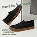 yageyan Mens Slip on Sneakers Loafers Shoes Black Shoes White Casual Fashion Shoes（Black Brown08.5）
