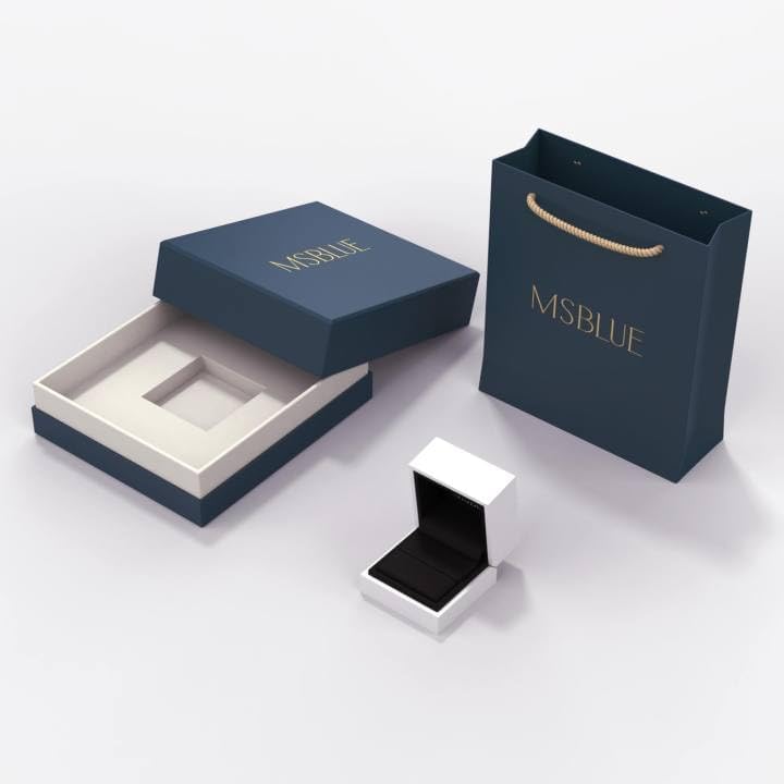 MSBLUE® 1.5ct Round Cut Moissanite Engagement Ring, Solitaire with Pavé Accents, 14K Gold Vermeil, Rhodium Finish - Image 5