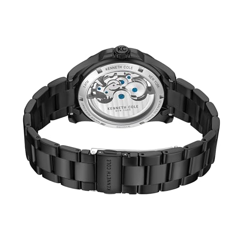 Image of Kenneth Cole Automatic Black Dial Black Stainless Steel Strap Watch for Men - KCWGY0046002MN
