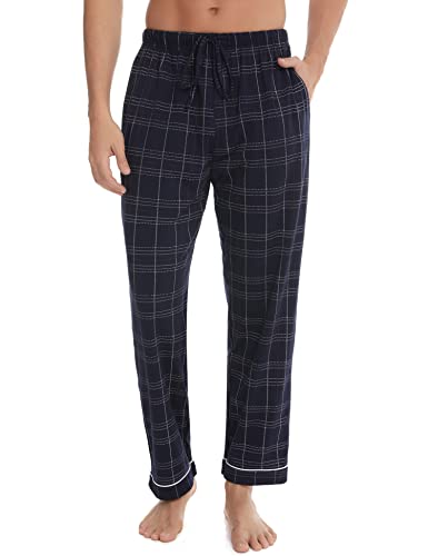 Pyqian Pantalones de pijama Hombre Estampado,Cómodo Pantalon Largo Pijama Hombre Invierno Calentito de Cuadros Pantalones de Casa Cover