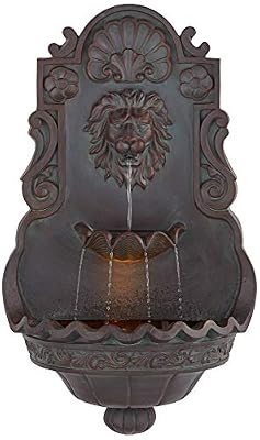 Royal Lion Head 31 1/2" High Indoor Outdoor Bronze Wall Large Fountain