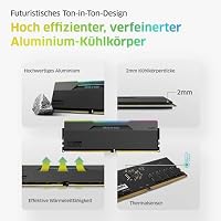 KLEVV CRAS V DDR5 RGB 32GB (2X 16GB) 6000MH/z CL28 Gaming-Arbeitsspeicher-Kit XMP 3.0 Hochleistungs-Übertaktung 28-36-36-76 – Schnelleres Gaming mit extrem niedrigem CL28 – Ansicht 4
