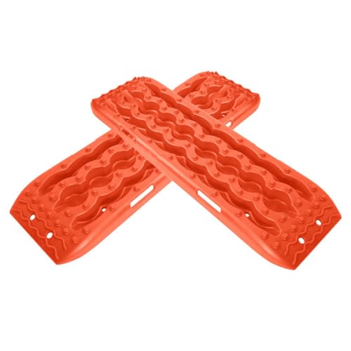 日産 エクストレイル T32前期 後期 H25〜現行に適用車緊急脱出マット 2枚セット 雪・砂・泥・厳しい地形に対応 スノーヘルパー スタックラダー 脱出具 スタック脱出 雪道・砂道の緊急脱出に最適(オレンジ色)