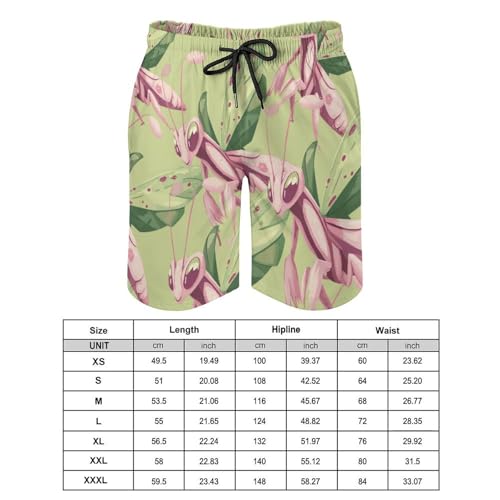 Orchid Mantis Men's Swim Trunks Board Shorts Beachshorts Swimsuits with Pockets Mesh Liner2