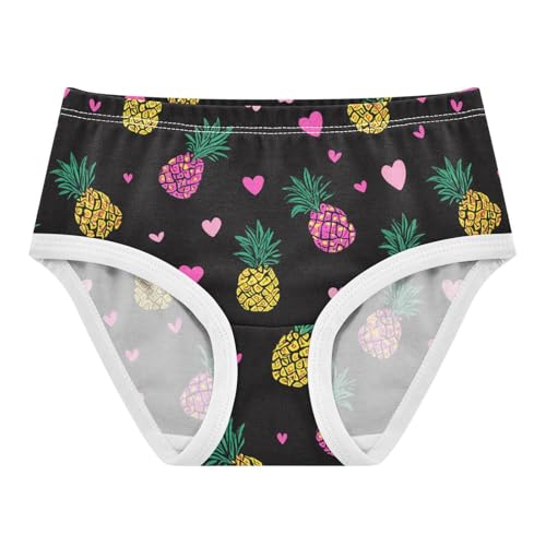 Wusikd Cute Pineapples Girls' Underwear Cotton Pink Hearts Girls Briefs Soft Toddler Underwear 2T