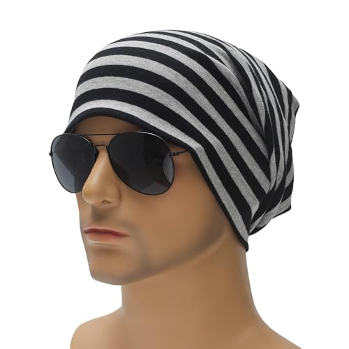 Image of ZLYC Cotton Thin Slouchy Beanie Hat for Men Women Fashion Soft Stretch Knit Skull Cap