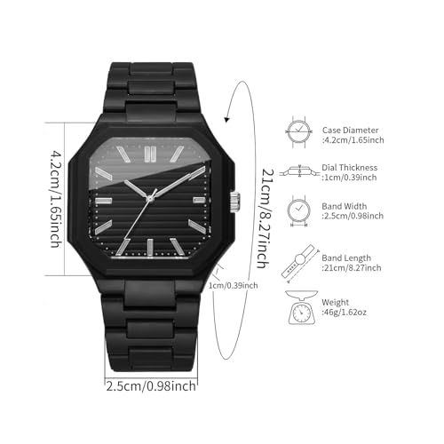 Image of Shocknshop Minimalist Creative Square Analog Casual Plastic Chain Strap Wrist Watch for Men Boys -WCH382