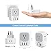 TESSAN Brazil Plug Adapter, US to Brazil Power Adapter with 4 American Outlets and 3 USB Charging Ports, Type N Travel Adaptor for USA to Brazilian Brasil