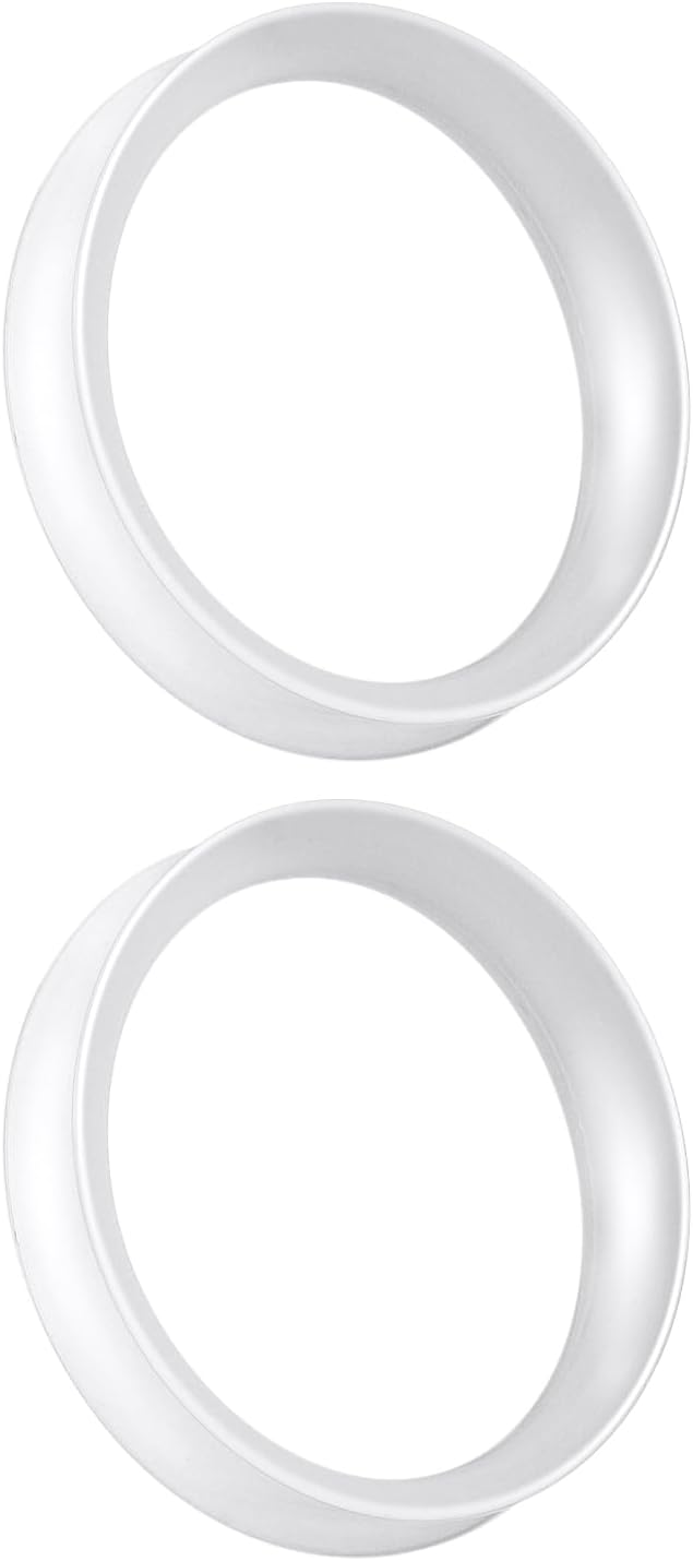 Silicone Ear Gauges Tunnels Plugs for Ears Women Men Earrings Black/Clear/White Size 26mm-50mm Double Gage Retainer Stretching Kit Starter Stretchers Expander