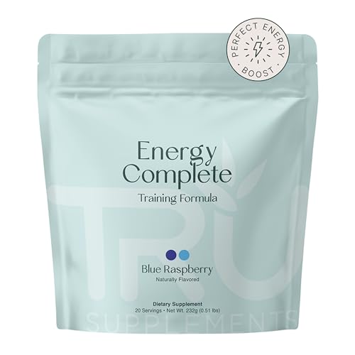Image of TRU Supplements Supplements Energy, Pre Workout Training Formula, Vegan Friendly, No Jitters, Improve Workout Performance, Naturally Extracted Flavors, 20 Servings (Blue Raspberry)