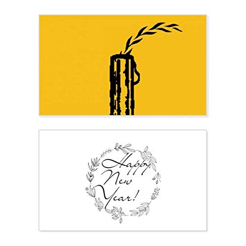 Tarjeta conmemorativa de Año Nuevo con mensaje de bendición y hoja de la paz