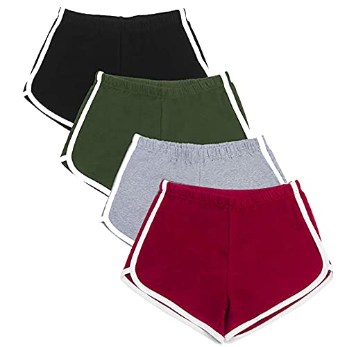 Cameway 4 Pack Women's Cotton Yoga Dance Short Pants Sport Shorts Summer Athletic Cycling Hiking Sports Shorts Xxl Black #TOP23