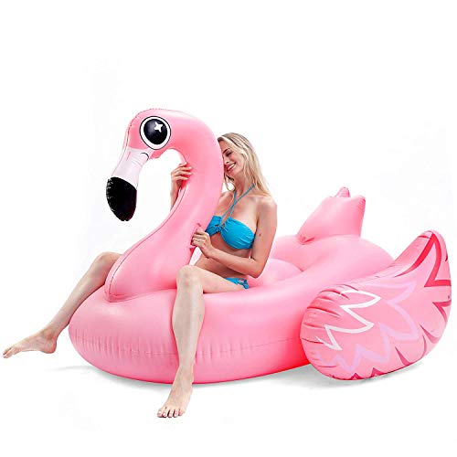 JOYIN Inflatable Pool Lounger Riesiger aufblasbarer, luxuriöser Flamingo-, lustige Strand-Floaties, Schwimmparty-Spielzeug,5 ft Fancy Flamingo Raft