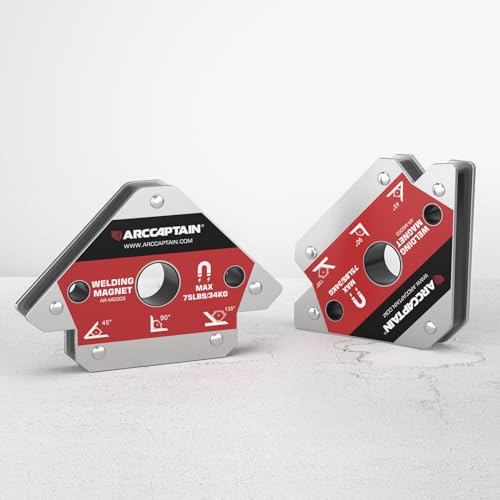 Image of ARCCAPTAIN Welding Magnets 2pcs 75LB Magnetic Welding Holder Set