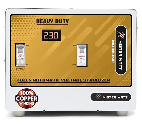 Image of Misterwatt� 10kva Range 90-300v Output 230V FULL COPPER WINDING Heavy Duty Automatic Voltage Stabilizer For Home 5 YEARS WARRANTY