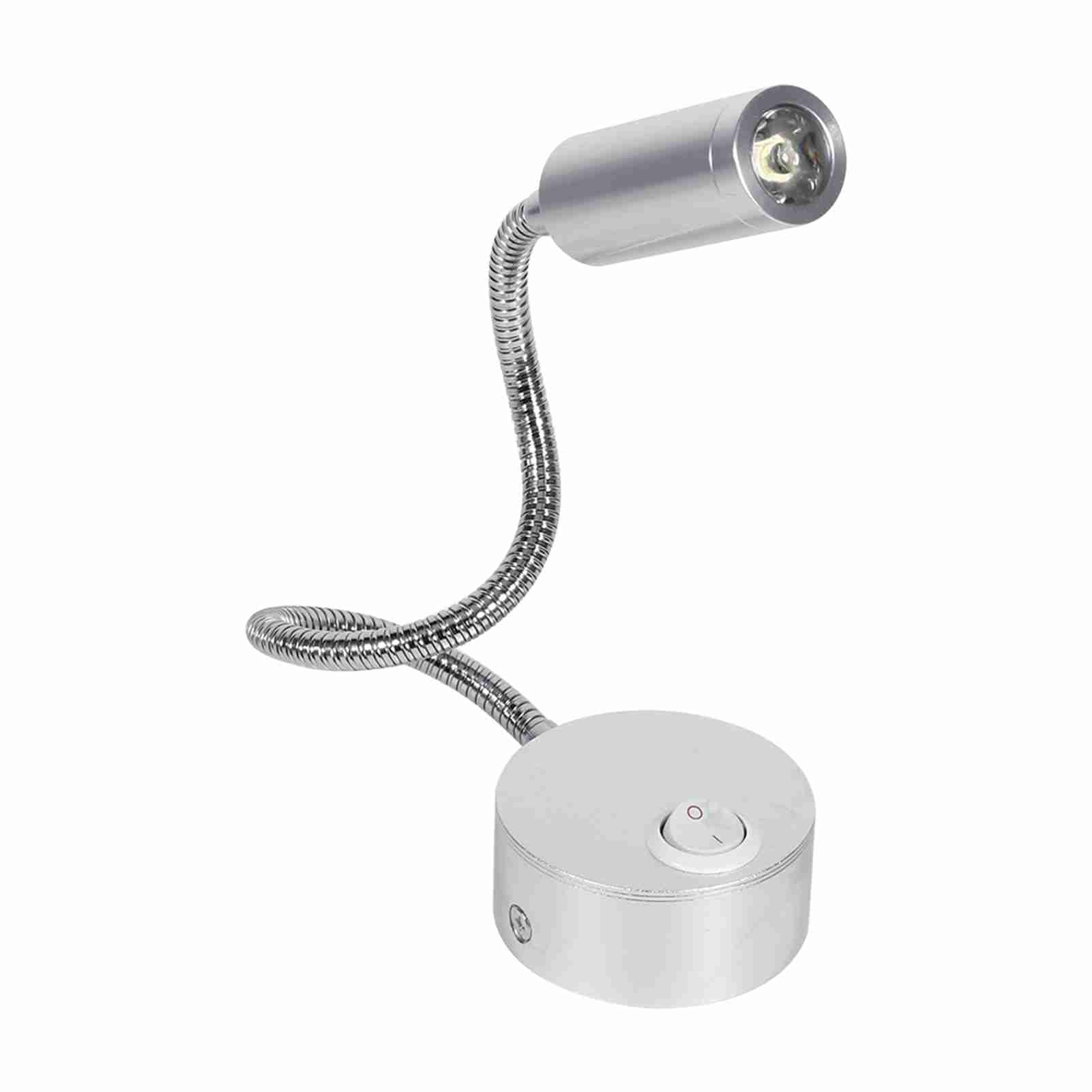 Haofy Bed Lamp, 1W Cool White LED Reading Light with Flexible Gooseneck and ON Off Switch for Bedroom Study Room Wall Mount (3500K Warm White)