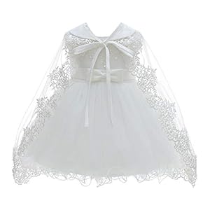 Baby Girls Christening Baptism Dress Satin and Tulle Baby Girl Dress for Flower Girl & Birthday