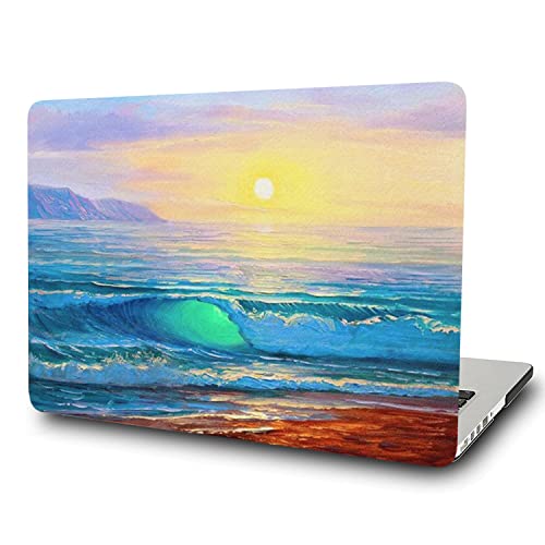 Coque MacBook Pro 14 contre les rayures étui rigide Ocean Beach anti-choc pour A2442 A2779