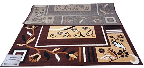 Image of TOP Design with Velvet Touch 90X145 CM(3X5 FEET) Brown Multi
