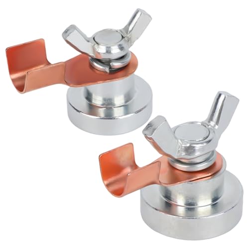 Image of 2pcs Welding Magnetic Grounding Clamp, Efficient Welding Support Clamp Tool Multifunctional Attachment Suction Weld Accessories for Smooth Metal (Large & Small)