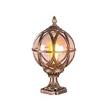 Linterna, elegante y moderna diseño clásico tradicional de alta calidad al aire libre, el diseño elegante y moderno hace que esta lámpara de columna se destaque de la multitud y proporcionará una amplia iluminación alrededor de su hogar.