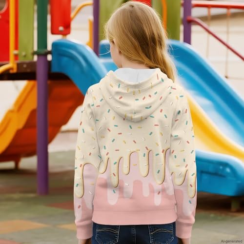 Image of Coloranimal Unisex Girls and Boys Long Sleeve Hoodies Hoody Athletic Pullover Sweatshirts Tops Age 6-16year
