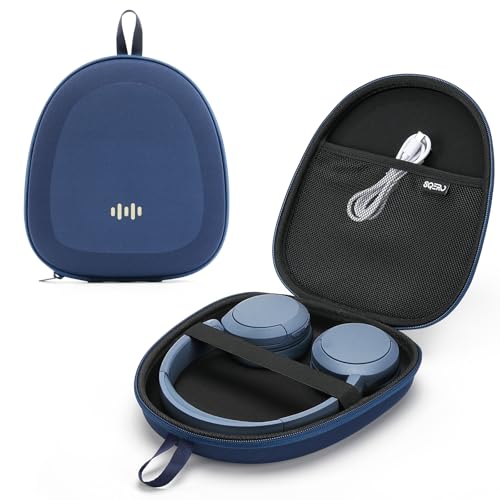 Image of Headphone Case Hard Shell Super-Slim for Sony /JBL /Bose /Soundcore Anker /BERIBES KVIDIO TOZO JLab Over-Ear Headphones Universal Portable Travel Organizer Bag (Light Blue)