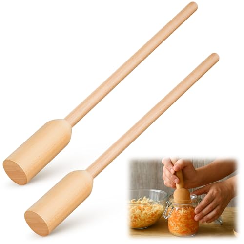 Maxdot 2 Pcs Sauerkraut Pounder 26 Wood Cabbage Smasher Sauerkraut