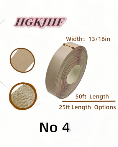 Image of HGKJHFmelamine Edging Tape. 13 /16in*25ft,pre Coated with hot melt Adhesive Flexible Veneer Edge Edging, Used for Cabinet and Furniture Maintenance (No4-Maple Color, 13 /16in*25ft)