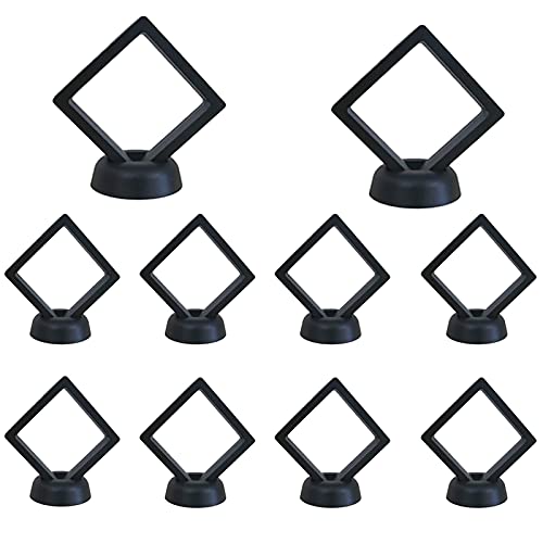 Set de 10 cajas transparentes para monedas con soporte miniatura 1