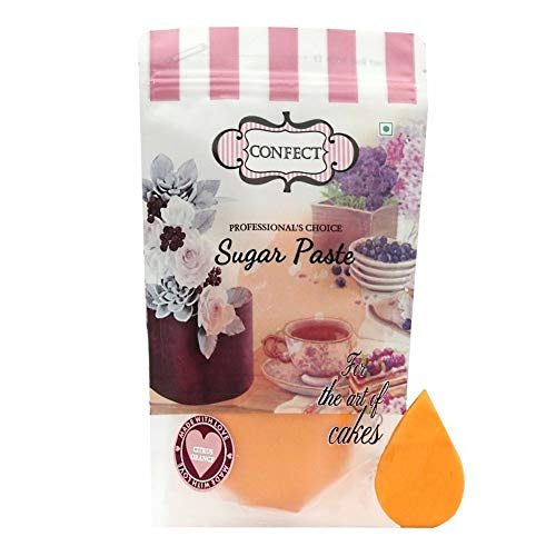 Image of Confect Citrus Orange Sugar Paste | Pastel Edible Sugar Paste | Fondant for Cake Decoration | Edible Fondant Chefs Choice for Cake Decorating - 1 KG