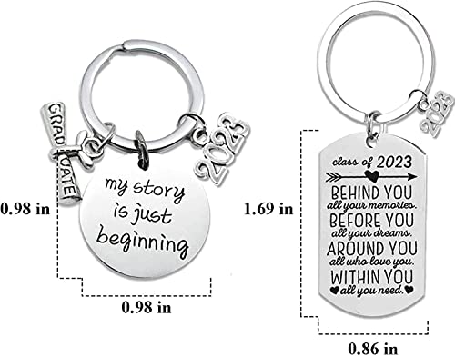Ruibeila Graduation Gifts Keychain For Class Of 2023 Rectangle Inspirational Gift Key Ring For Women Man Masters Degree Girls Boys Daughter Son Graduates From Dad Mom (Graduation Gift 2) #TOP4