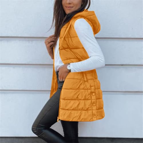 Long Puffer Vest Women Lightweight Hoodie Jacket Casual Winter Tops 2026 - image 3