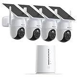 ARCCTV 4MP Überwachungskamera Aussen Set, Solar Kamera WLAN Outdoor, Ohne ABO, Menschliche Überwachung, Zwei-Wege-Kommunikation, 4 Kameras mit Basisstation, mit 64 GB Speicherkarte