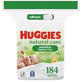 Huggies Natural Care Sensitive Baby Wipes, Unscented, Hypoallergenic, 99% Purified Water, 1 Refill Pack...