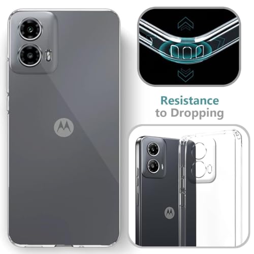 Image of COVERBLACK Soft Rubber Silicone Clear Back Cover for Motorola G34 5G - Transparent