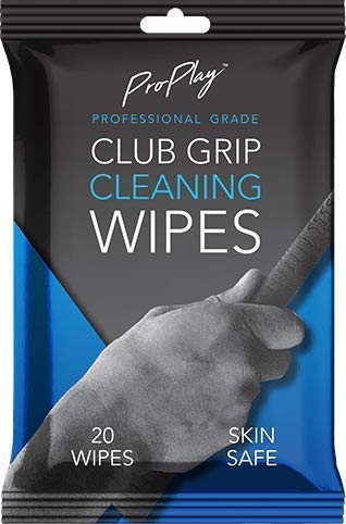 ProPlay Club Grip Cleaning Wipes | Powerful Cleaner Removes Grime, Dirt, and Sweat | Restore Tackiness of Golf Club Grips | Convenient, Resealable Pack - Unscented