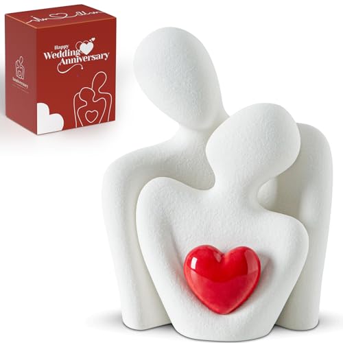 LCCCK Decorazione per camera da letto per coppie, Knick Knacks TV Stand Decorazione, Porcellana Regalo Coppia Statua & Scultura Anniversario Romantico Figurine Love Show, San Valentino Centro