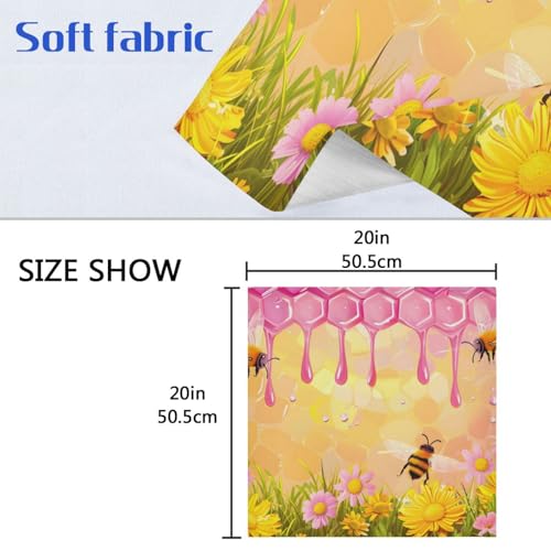 Servilletas de Tela Multicolor con Diseño de Abejas Pack de 6 miniatura 6