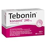 Tebonin® konzent® 240mg gegen Vergesslichkeit – Pflanzliches Arzneimittel mit Ginkgo-Spezialextrakt EGb 761(R) stärkt Gedächtnis und Konzentration – 80 Filmtabletten