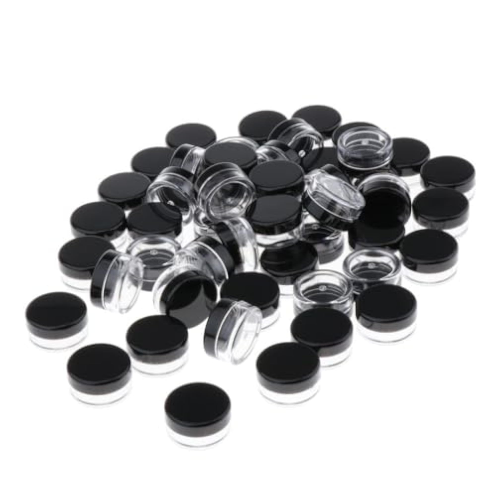 50pcs Empty Round Makeup Jar Pot Travel Cream Powder Containers