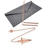 Besttoolifes Wünschelruten-Set aus Messing mit Pendel, verstellbares L-förmiges Tauchen für Wasser, goldfarbenes Finish, Prospektionswerkzeuge (B)