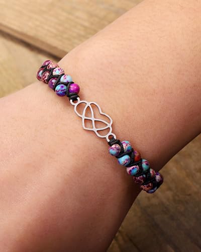 To My Granddaughter Bracelet Infinity Love Heart Bracelet Natural Emperor Stone Double Layer Beaded Woven Wrap Bracelets Granddaughter Bracelet from Grandma Christmas Gifts Stocking Stuffers for Her3