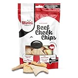 Winni Treats Beef Cheek Chips for Dogs - Single Ingredient, Preservative-Free, Premium Beef Cheeks, Not Rawhide, High in Protein, Low in Fat, Rich in Collagen, Long Lasting Dog Chews Treat (5 Pieces)