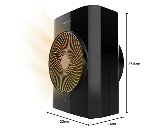 Cecotec Chauffage ReadyWarm 2070 Max Force Smart Black. Chauffage soufflant, 2000 W, 2 niveaux de puissance, 3 modes de fonctionnement, écran LED et télécommande.