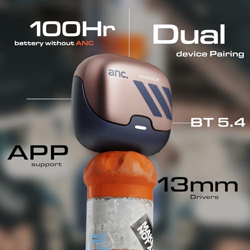 Image of GOBOULT Z40 Pro v2.0 in Ear Earbuds with ANC, 100H Playtime, Amp App Support, Active Noise Cancellation, Quad Mic ENC, Dual Device Pairing, 13mm Driver, Bluetooth 5.4 Wireless (Indigo Rust)