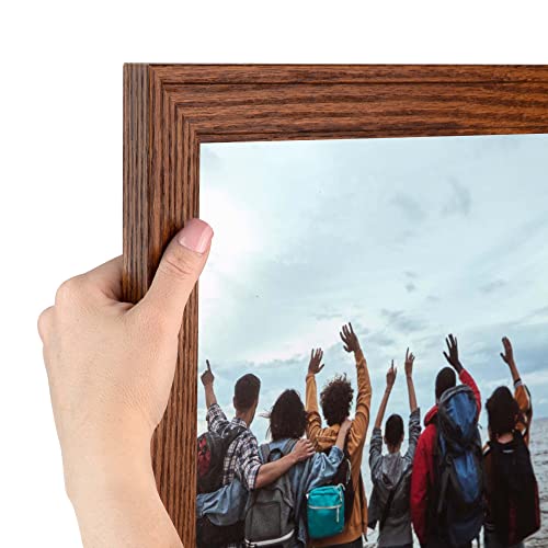 ArtToFrames 10x25 inch Walnut Stain on Oak Wood Picture Frame, 2WOM0066-80206-YWAL-10x25