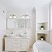 7Pandas Bathroom Vanity Light Fixtures, 2-Light Chrome Wall Sconce Lighting, Modern Wall Lights with Frosted Glass Shade, Porch Wall Lamp for Living Room, Bedroom, Restroom, Hallway